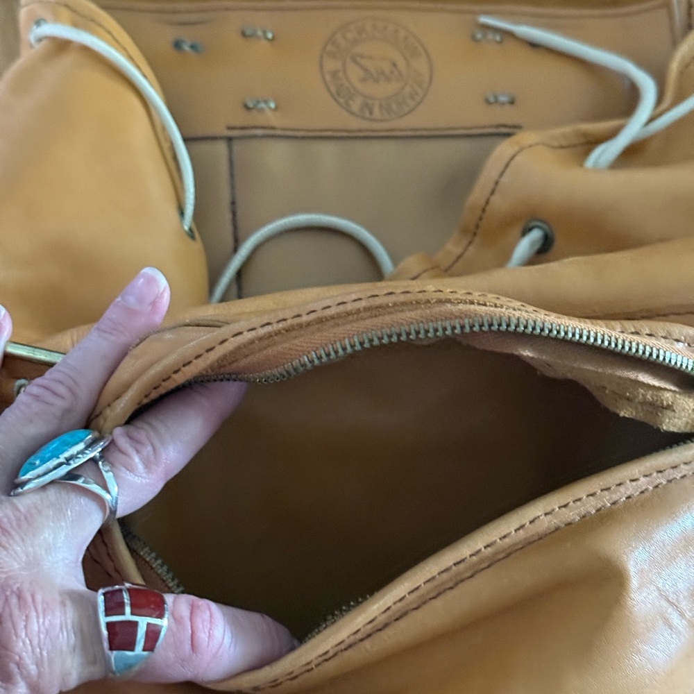 Chic Tan Leather Backpack for Women - Picture 6 of 9